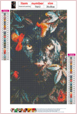 Full Diamond Painting kit - Black dog on the flowers