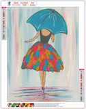 Full Diamond Painting kit - Beautiful girl holding an umbrella