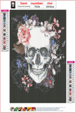 Full Diamond Painting kit - Skull and flowers