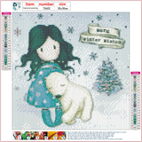 Full Diamond Painting kit - Gorjuss girl - Warm Winter Wishes (Polar Bear)