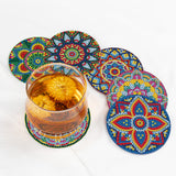 6 Pcs Diamond Painting Mandala Coasters with Holder