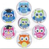 6 Pcs Owls Diamond Painting Coasters with Holder
