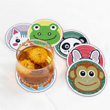 6 Pcs Animal Diamond Painting Coasters with Holder