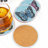 6 Pcs Butterfly Diamond Painting Coasters with Holder
