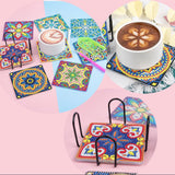 9 Pcs DIY Mandala Diamond Painting Coasters