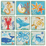 9 Pcs DIY Sea animals Diamond Painting Coasters
