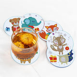 6 Pcs DIY Christmas Animal Diamond Painting Coasters