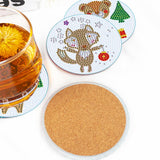 6 Pcs DIY Christmas Animal Diamond Painting Coasters