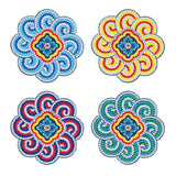 4 Pcs DIY Mandala Diamond Painting Coasters