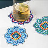 4 Pcs DIY Mandala Diamond Painting Coasters