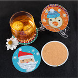6 Pcs DIY Christmas Animal Diamond Painting Coasters