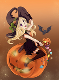 Full Diamond Painting kit - Halloween cute girl