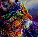 Full Diamond Painting kit - Colorful texture cat