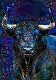 Full Diamond Painting kit - Blue background cow