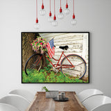 Full Diamond Painting kit - Flower basket on the front of bicycle