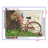 Full Diamond Painting kit - Flower basket on the front of bicycle