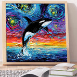 Full Diamond Painting kit - Killer Whale Jumping
