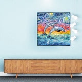 Full Diamond Painting kit - Jumping dolphins