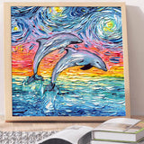 Full Diamond Painting kit - Jumping dolphins