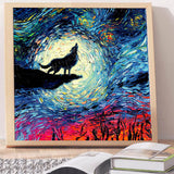 Full Diamond Painting kit - Roaring wolf