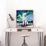 Full Diamond Painting kit - Samoyed dog under the starry night