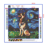 Full Diamond Painting kit - German Shepherd dog under the beautiful starry sky
