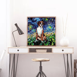 Full Diamond Painting kit - Saint Bernard under the beautiful starry sky