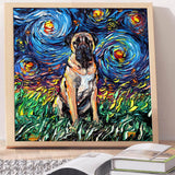 Full Diamond Painting kit - Dog kangal under the beautiful starry sky