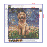 Full Diamond Painting kit - Airedale Terrier under the beautiful starry sky