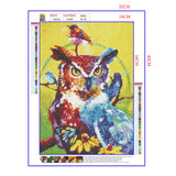 Full Diamond Painting kit - Watercolor owl and bird