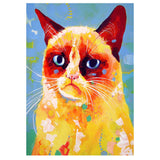 Full Diamond Painting kit - Watercolor gloomy cat