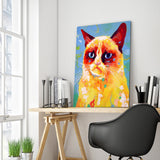 Full Diamond Painting kit - Watercolor gloomy cat