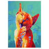 Full Diamond Painting kit - Cat licking fur