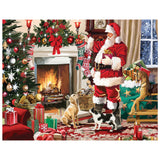 Full Diamond Painting kit - Santa Claus preparing gifts