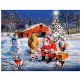 Full Diamond Painting kit - Santa Claus and Farm animals
