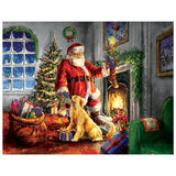 Full Diamond Painting kit - Santa claus and golden retriever