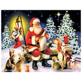 Full Diamond Painting kit * Santa Claus reading a letter with animals