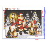 Full Diamond Painting kit * Santa Claus reading a letter with animals