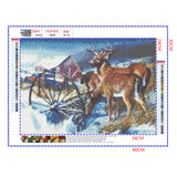 Full Diamond Painting kit - White-tailed Deer family foraging