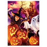 Full Diamond Painting kit - Witch and pumpkin lanterns