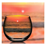 Full Diamond Painting kit - Sunset and sea waves reflection in the glass