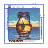 Full Diamond Painting kit - Reflection of the sailboat in a glass bottle