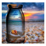 Full Diamond Painting kit - Reflection of seashell in a glass bottle