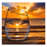 Full Diamond Painting kit - The reflection of the sunrise in the glass