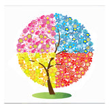 Full Diamond Painting kit - Four-color flower tree