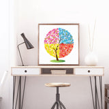 Full Diamond Painting kit - Four-color flower tree