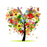 Full Diamond Painting kit - Flower heart tree