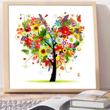 Full Diamond Painting kit - Flower heart tree