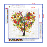 Full Diamond Painting kit - Flower heart tree
