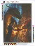 Full Diamond Painting kit - Dragon and beautiful female